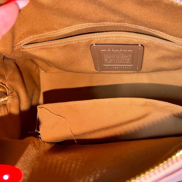 🌸 Coach Rowan Satchel Powder Pink Leather Crossbody Bag Gold Hardware - Picture 4 of 13